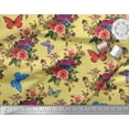 thumbnail image 3 of Soimoi Cotton Duck Fabric Leaves, & Peony Floral Printed Fabric 1 Yard 56 Inch Wide, 3 of 3