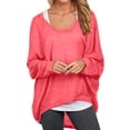 thumbnail image 2 of Delayuji Fashion A solid color loose round-neck long-sleeved versatile sweater for women, 2 of 5
