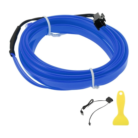 Unique Bargains 2m EL Wire Cable LED Glow String Light Car Interior Lighting Auto LED Strip Flexible Neon Light for Car Decoration USB(5V) Blue