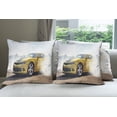 thumbnail image 6 of Ambesonne Cars Throw Pillow Cover 4 Pack, Racing Sports Drifting Men, 20", Yellow, 6 of 7