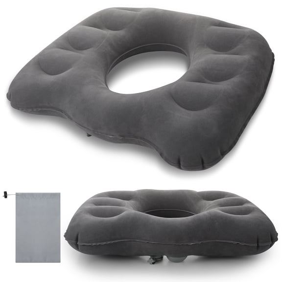 Abaima Inflatable Donut Seat Cushion, Hemorrhoid Pillow with Press-Type Air Pump, Sitting Butt Pillow for Postpartum Sciatica and Coccyx Tailbone Pain Relief