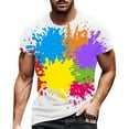thumbnail image 1 of toraway Chemises pour Hommes Manches Courtes T-Shirt Décontracté Col Rond Manches Courtes Motif Couleur Impression Art de Rue Chemise de Sport TG, 1 of 3
