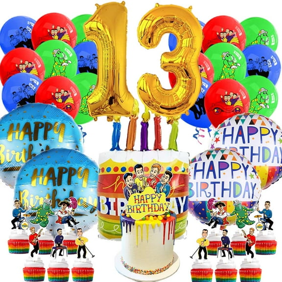 The Wiggles Party Supplies 13th Decor Kit Balloons Birthday Cake Topper Decorations