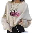 thumbnail image 1 of Pull Ample d'Automne pour Femmes Halloween, Sweat à Manches Longues Col Rond Imprimé Citrouille pour Adultes, 1 of 6