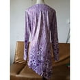 thumbnail image 4 of BJYX T-shirt Femme en Maille Imprimée Florale Ourlet Irrégulier Tunique Pull Manches Longues Col Rond Blouses, 4 of 5