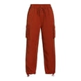 thumbnail image 5 of Time and Tru Women's Parachute Cargo Jogger Pants, 26", 27", 28" Inseam, Sizes XS-XXXL, 5 of 5