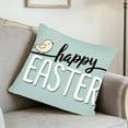 thumbnail image 3 of 18x18 inch Easter Pillow Covers , Risen Bunny Floral Eggs Farmhouse Decorations Spring Holiday Decor Throw Cushion Case for Home Couch, 3 of 5