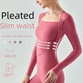 thumbnail image 1 of Top deportivo para mujer, ropa de entrenamiento de corte entallado semifijo, ropa de yoga de manga larga, 1 of 5