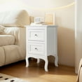 thumbnail image 3 of UBesGoo Nightstand End Table with 2 Drawer,White Finish, 3 of 16
