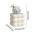 thumbnail image 3 of Adornos De Cerámica Cactus artificial en maceta con flores blancas, juego de 1 pieza para decoración de escritorio de oficina en casa. JASKFLY, 3 of 9