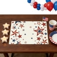 thumbnail image 3 of Patriotic 4th of July Placemat Set - Stain-Resistant Heat-Proof Festive Table Decor for Memorial Day & Veterans Day, American Holiday Supplies, Year of The Horse & Holiday Necessity, 11.8*17.7in, A, 3 of 6