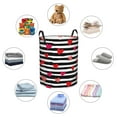 thumbnail image 4 of Zufioo Hearts And Lines1 Print Round Dirty Clothes Basket, Waterproof Standing Dirty Clothes Bag, Suitable for Home, Bathroom, Car Trunk-Small, 4 of 6