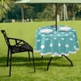 thumbnail image 7 of Coolnut 60" Polka Dots Outdoor Round Tablecloth, Waterproof Stain-Resistant Non-Slip Circular Tablecloth with Umbrella Hole and Zipper for Tabletop Backyard Party BBQ Decor, 7 of 7