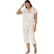Karen Neuburger Short Sleeve Girlfriend Top and Cozy Bottom Pajama Set, Flourishing Floral, X-Large Petite
