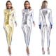 thumbnail image 4 of Traje de astronauta galáctico para mujer, mono con cremallera frontal, mono de astronauta metálico brillante, mono de gato para Halloween, cosplay, 4 of 5