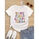 thumbnail image 1 of Girls' 100% Cotton Short Sleeve T-Shirt - "In My First Grade Zero" Graphic Tee with Playful Hearts, Stars & Apples, Round Neck Casual Top for Ages 6-14, All-Season Comfort, Shirts for Girls, 1 of 6