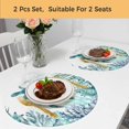 thumbnail image 5 of Ocean Green Turtles Round 13 Inch Placemats Set of 2, Coastal Octopus Coral Nautical Starfish HeatResistant Non Slip Place Mats for Dining Table, Wipeable Braided Kitchen Table Mats for Housewarming, 5 of 9