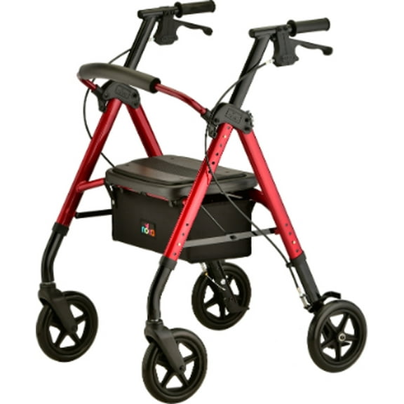 Rollator Star 8 DX Aluminum Rolling Walker Weight Capacity 350 lbs (Red)