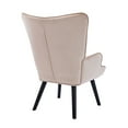 thumbnail image 3 of Modern Velvet Accent Chair Leisure Chair, Comfy Upholstered Arm Chair Living Room Chair with Arms and Curved Back, Wingback Chair Side Chair for Home Kitchen Office Bistro Cafe, Beige, 3 of 7
