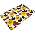 Bathroom Rugs Non Slip Washable cow print sunflower western Kitchen