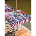 thumbnail image 2 of Outdoor Tablecloth with Umbrella Hole for Patio/Picnic/Party/Camping, 4th of July Waterproof Table Cloth Square Cover Washable, USA Flag Gnomes Independence Day Blue Red (60"x 60"), 2 of 9