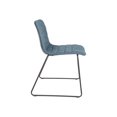 thumbnail image 4 of Halo Chaise Empilable en Similicuir Bleu Marine avec Base Noire, Lot de 2, 4 of 6