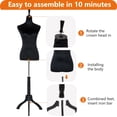 thumbnail image 5 of YRLLENSDAN 59-67 Inch Mannequin Body Dress Mannequin with Stand Height Adjustable Sewing Mannequin Female Mannequin Full Body Dress Forms Dress Form Mannequin for Sewing Mannequin Torso Female, Black, 5 of 7
