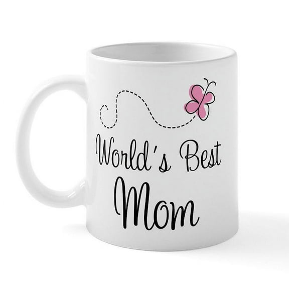 CafePress - World's Best Mom Mug - 11 oz Ceramic Mug - Novelty Coffee Tea Cup