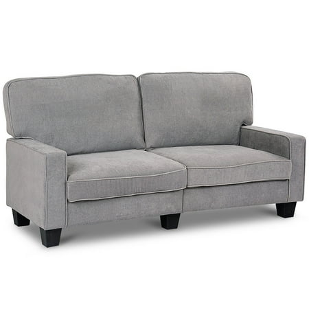 Oak Upholstered Loveseat - Gymax Sofa Couch Loveseat Tufted Upholstered Square Armrest Deluxe Home Furniture Gray