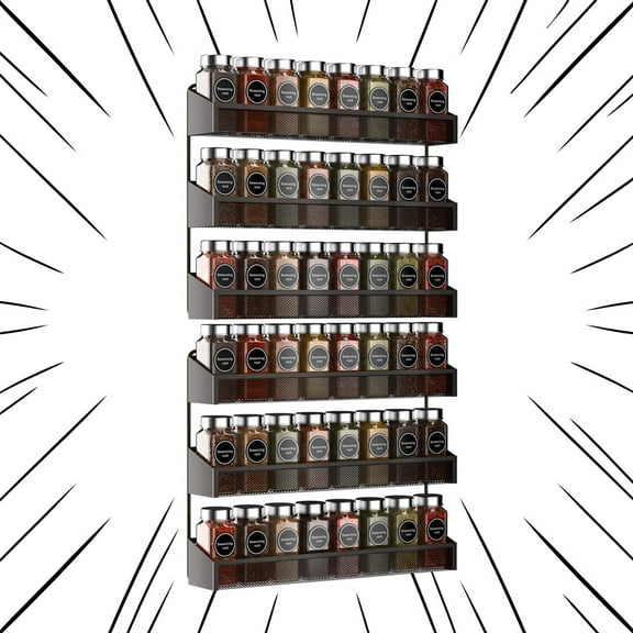 Auledio 2 Pack 3 Tier Metal Spice Rack Organizer Wall Mount Spice Organizer for Kitchen Bathroom Offic (Bronze)