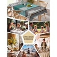thumbnail image 5 of Coastal Style Table Cloth 60x84 Inch Rectangle, Vintage Green Brown Stripe Wood Texture Waterproof Tablecloth Washable Table Cover for Party Picnic Dinner Decor, 5 of 9