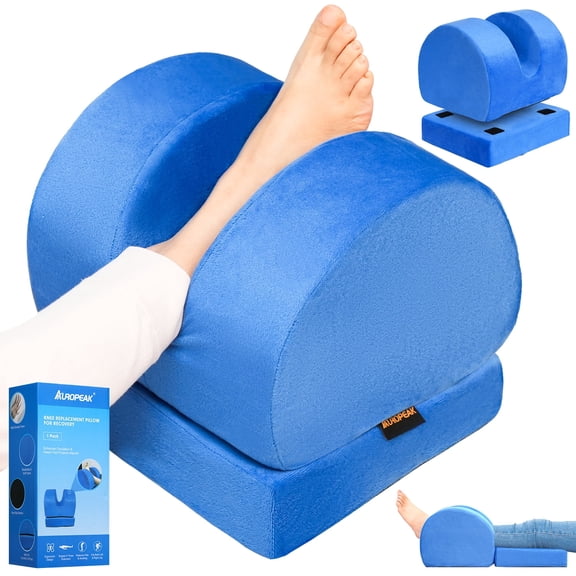 Leg Elevation Pillow for Knee Surgery Recovery, Adjustable U-Shaped Knee Replacement Pillow, Post Surgery Support for Swelling, Hip and Ankle Support