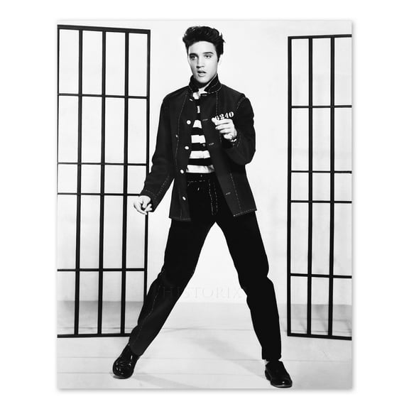 HISTORIX Vintage 1957 Elvis Presley Photo Print - Vintage Photo of Elvis Presley on Jailhouse Rock - Old Poster of Elvis Presley Wall Art