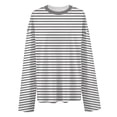 thumbnail image 4 of RUTAYY Women's T-Shirts Long Sleeve Striped Casual Loose Fit Crew Neck Comfortable Breathable Tees Holiday Beach Tops, 4 of 4