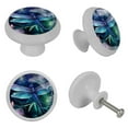 thumbnail image 4 of Dragonfly Glow-in-the-Dark Round Cabinet Knobs - Fluorescent Drawer Pulls 4-Pack, Suitable for Cabinets, Wardrobes, and Dressers - Furniture Décor with Screws and Handles, 4 of 6