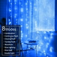 thumbnail image 2 of Juhefa String Lights Curtain Lights with Remote 7.9' L x 5.9' W 144-Bulb USB Plug-in LED Light for Wedding Home Bedroom Decor,Blue, 2 of 8