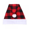 thumbnail image 5 of Santa Hat Christmas Buffalo Plaid Hat Classic Red Black Plaid Hat Xmas Party Decoration, 5 of 7
