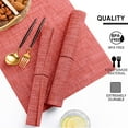 thumbnail image 3 of Placemats Set of 6, Woven Placemats for Dining Table, Heat-Resistant Placemats Stain Resistant Anti-Skid Washable PVC Table Mats, Vinyl Placemats for Kitchen Restaurant Table,Red, 3 of 7