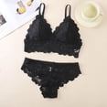 thumbnail image 2 of JSGEK Women Floral Lace Bra and Boyshort Set Underwire Support Adjustable Straps Comfortable Lingerie for Everyday Wear Black L, 2 of 6