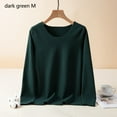 thumbnail image 4 of Minnieouse Ropa interior de fondo para mujer, lencería gruesa cálida para niñas, Tops de capa Base de cuello de manga larga de Color Ropa interior Verde negruzco METRO, 4 of 6