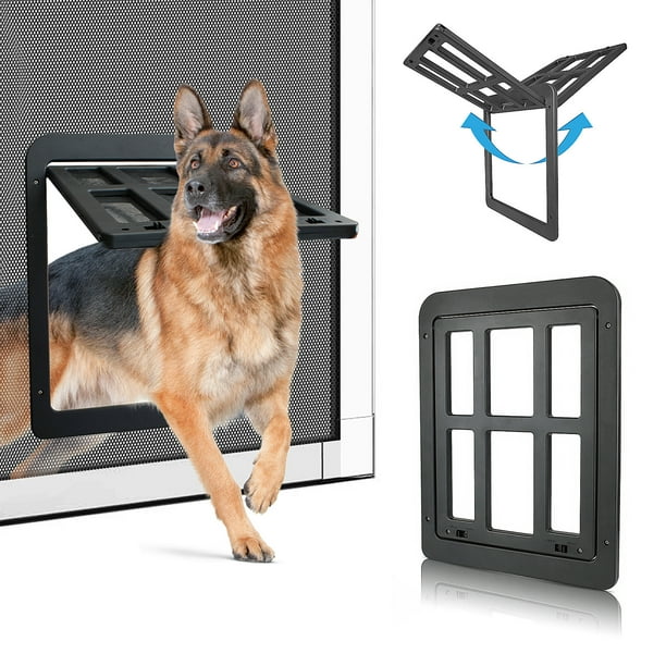 PETLESO Pet Screen Door with Flap Lockable Dog Door for Existing Screen/Sliding Door