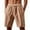 Brown, variant on Mens Casual Shorts Linen Lightweight Breathable Drawstring Button Beach Shorts with Pockets