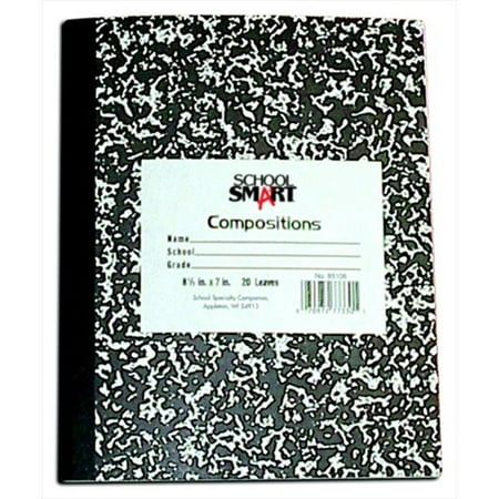 School Smart 002052 9.75 x 7.75 In. Flexible Cover Marbleback Composition Book, 120 Pages