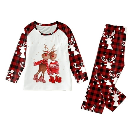 

WZHKSN Christmas Loungewear Long Sleeve Set Baby Kids Adult Loungewear Christmas Pajamas Set