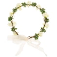 thumbnail image 1 of Tocado floral para boda, diadema, corona para la cabeza, diadema de flores para mujer, accesorios para el cabello para dama de honor, flores de novia para niñas (blanco), 1 of 6