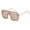 Beige, variant on OWL Oversized Sunglasses for Women Men UV400 Lens Flat Mirror Top Rimless Eyewear