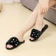thumbnail image 4 of Pantuflas peludas para mujer, pantuflas acogedoras de felpa, zapatos de casa suaves y cálidos, zapatillas informales con perlas sólidas Wmkox8yii hj789, 4 of 4