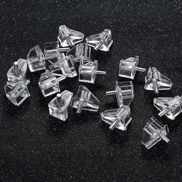 20 Pieces 3 Mm 1/8 Inch Shelf Pins Clear Support Pegs Cabinet Shelf Pegs  Clips