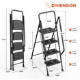 thumbnail image 2 of 4-Tier Step Ladder with Extended Top Handrail, Anti-Tip Design, 400lbs Capacity, 2 of 9