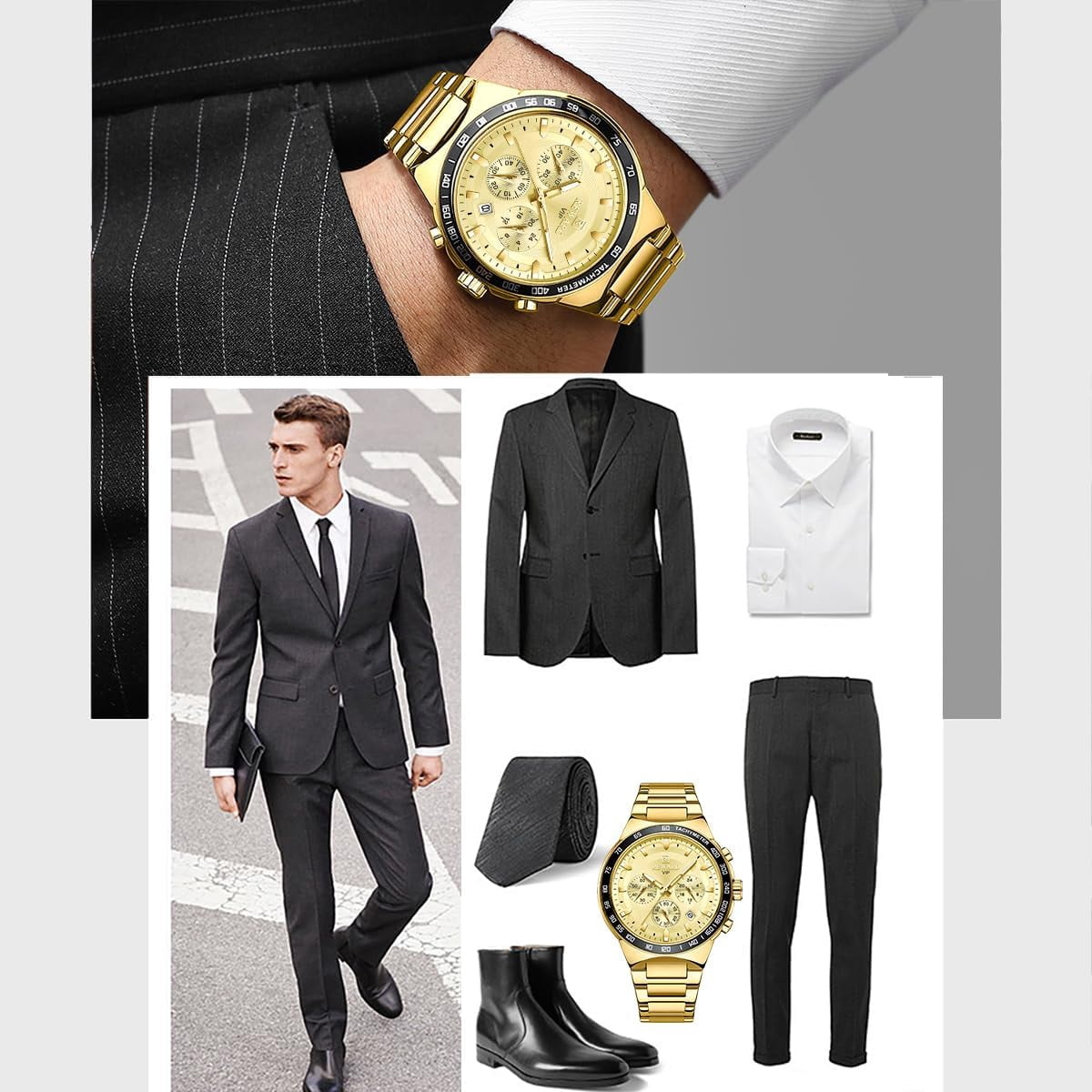 2025 New Design REWARD VIP Business Watches for Men Stainless Quartz Wristwatches Chronograph Luminous Sport Wrist Watch